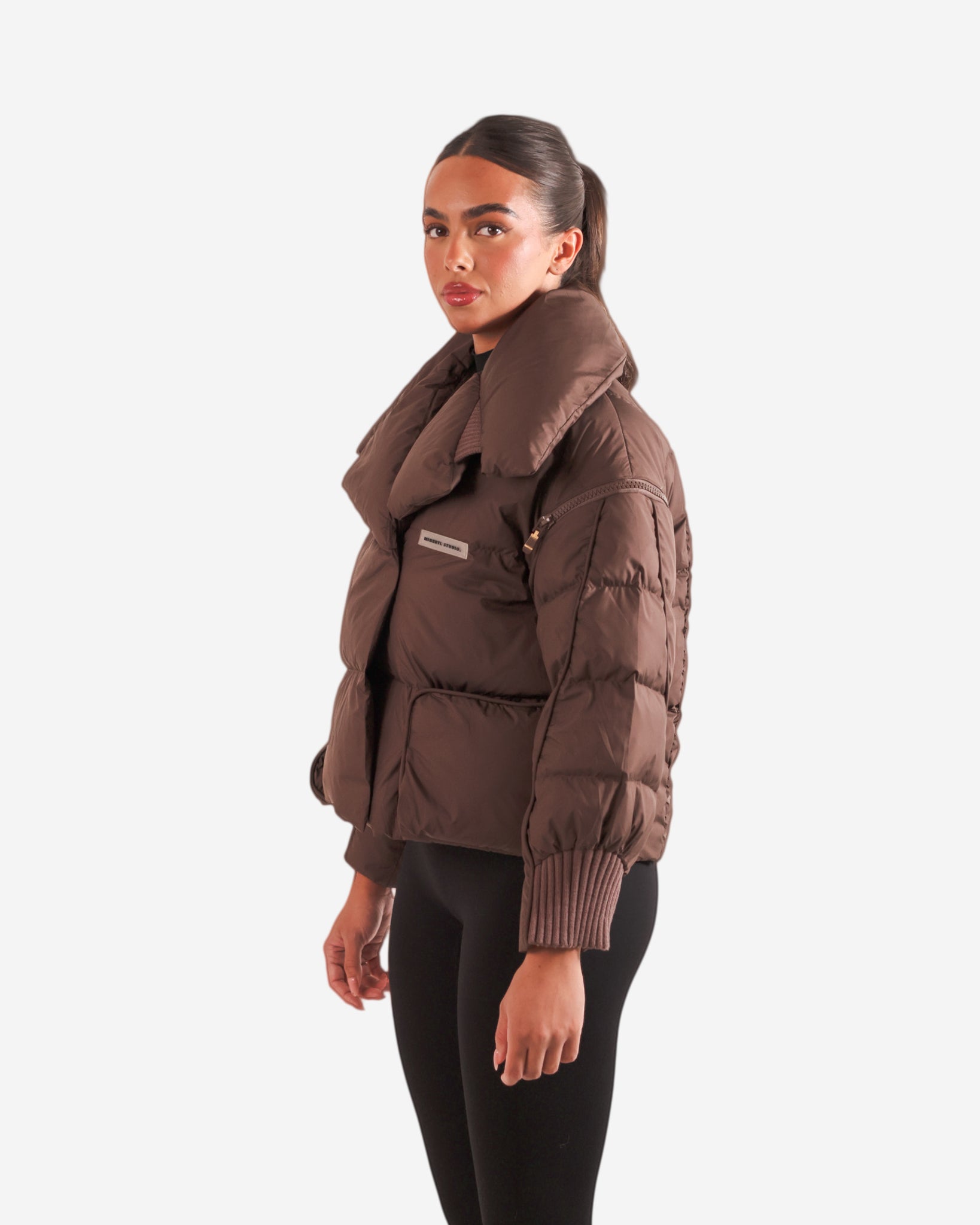 Collar Puffer - Brown