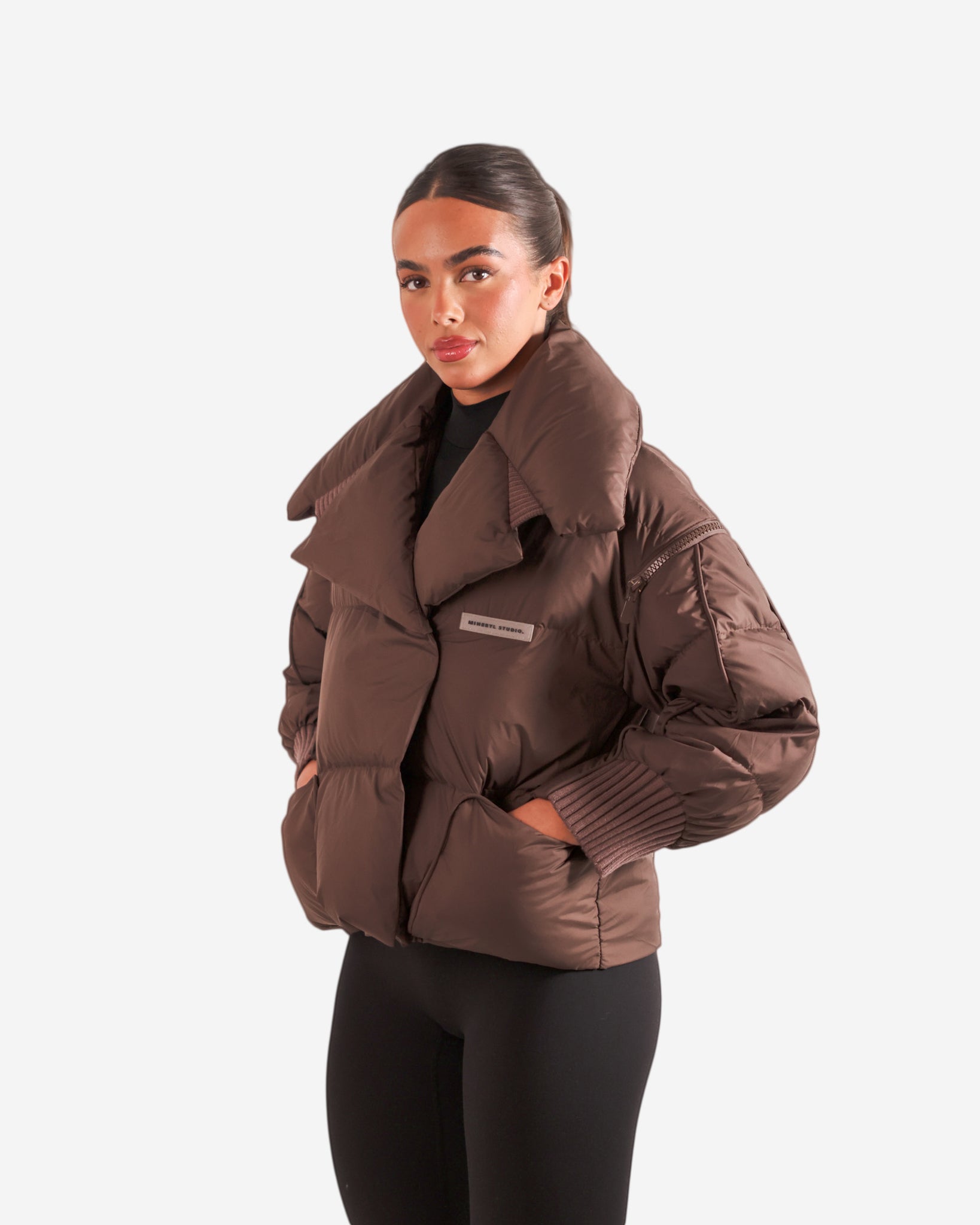 Collar Puffer - Brown