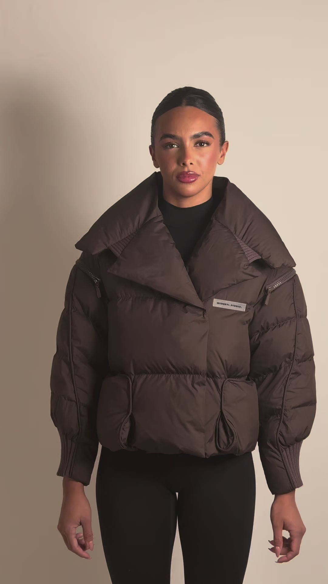 Collar Puffer - Brown