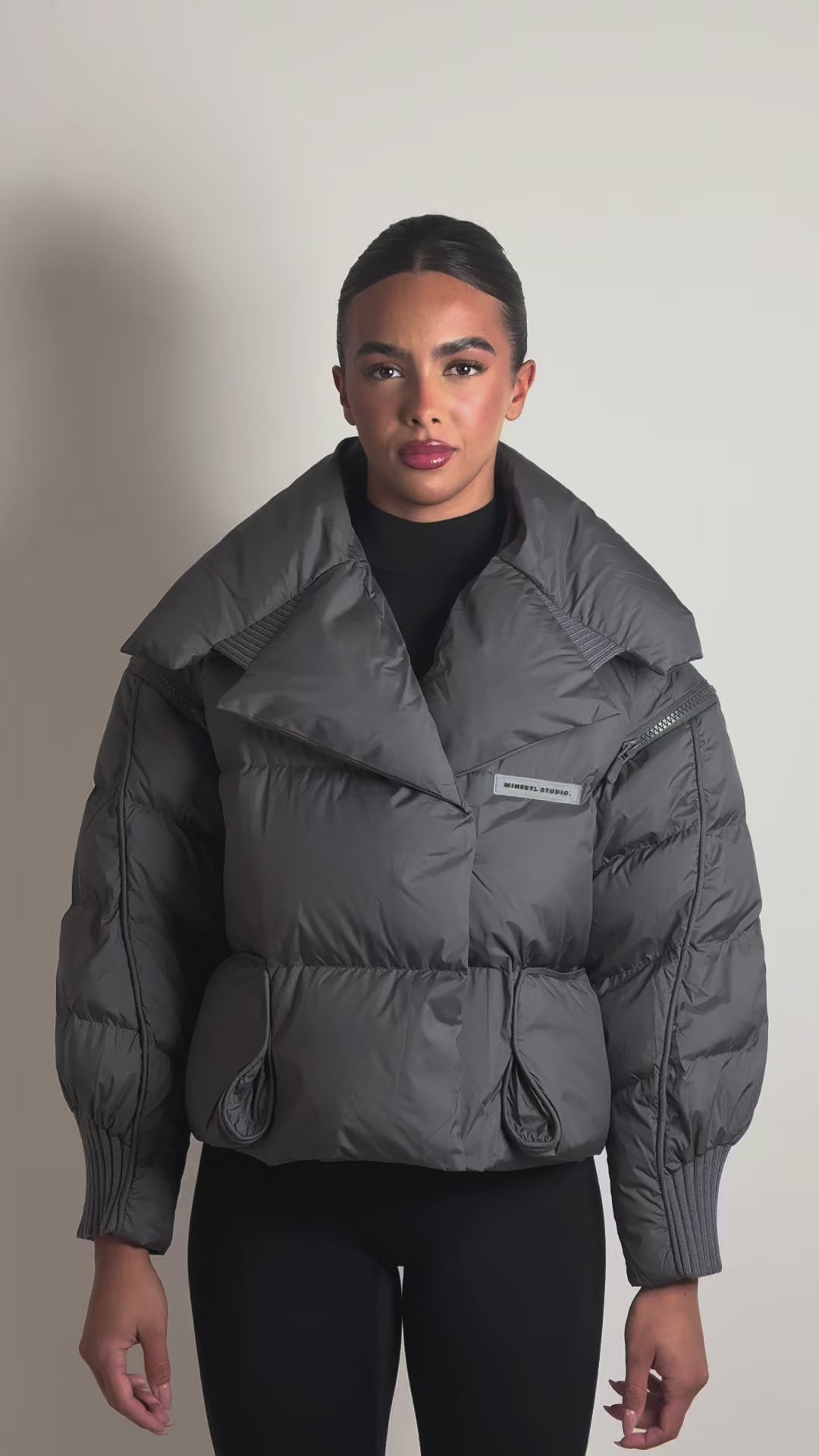 Collar Puffer - Grey